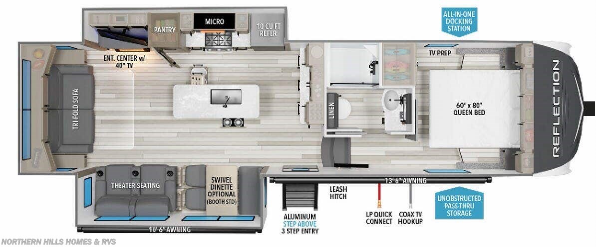 Floorplan of 2024 Grand Design Reflection 150 Series 295RL