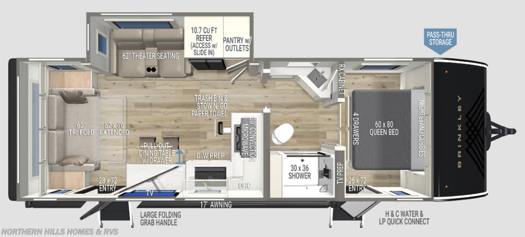 Floorplan of 2027 Brinkley RV Model Ix 25x
