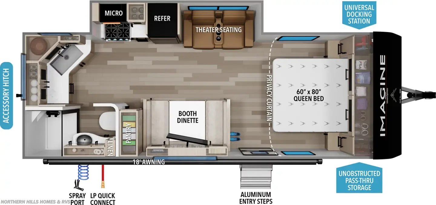 Floorplan of 2027 Grand Design Imagine XLS 22MLE