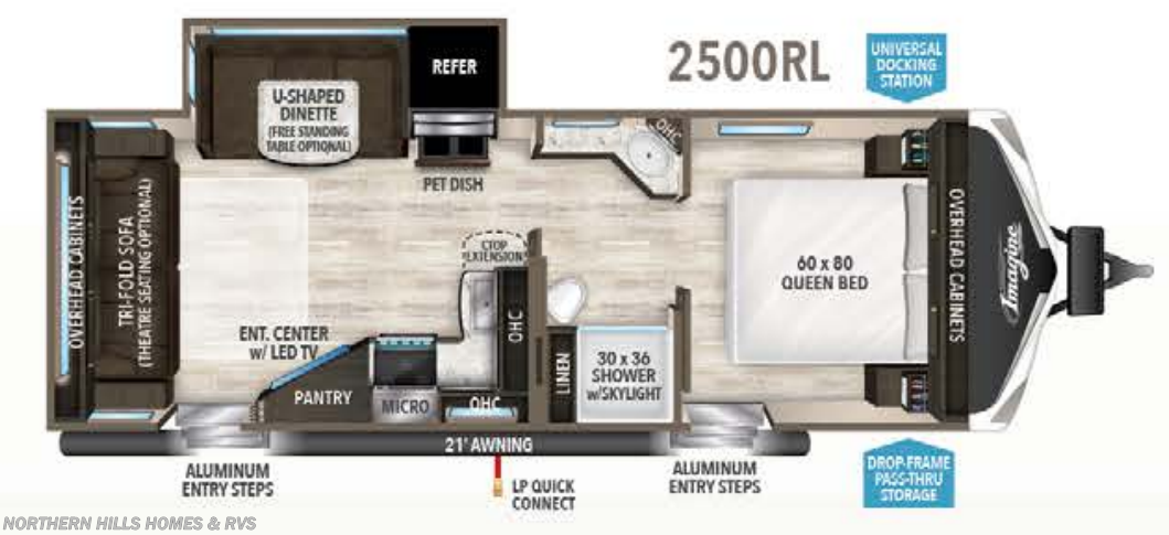 Floorplan of 2019 Grand Design Imagine 2500RL
