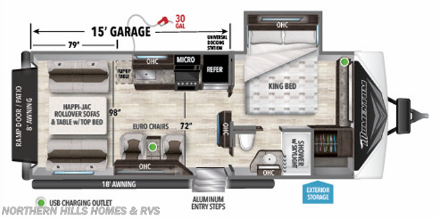 Floorplan of 2022 Grand Design Momentum G-Class 23G