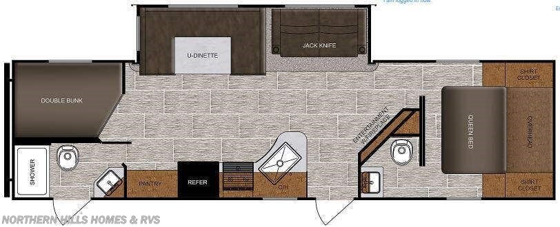 Floorplan of 2021 Prime Time Avenger 28DBS