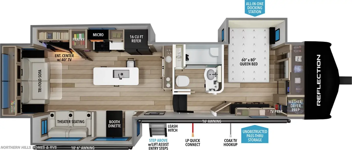 Floorplan of 2027 Grand Design Reflection 337RLS