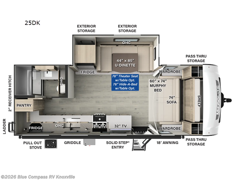 2025 Forest River Flagstaff Micro Lite 25DK - New Travel Trailer For Sale by Blue Compass RV Knoxville in Louisville, Tennessee features Slideout