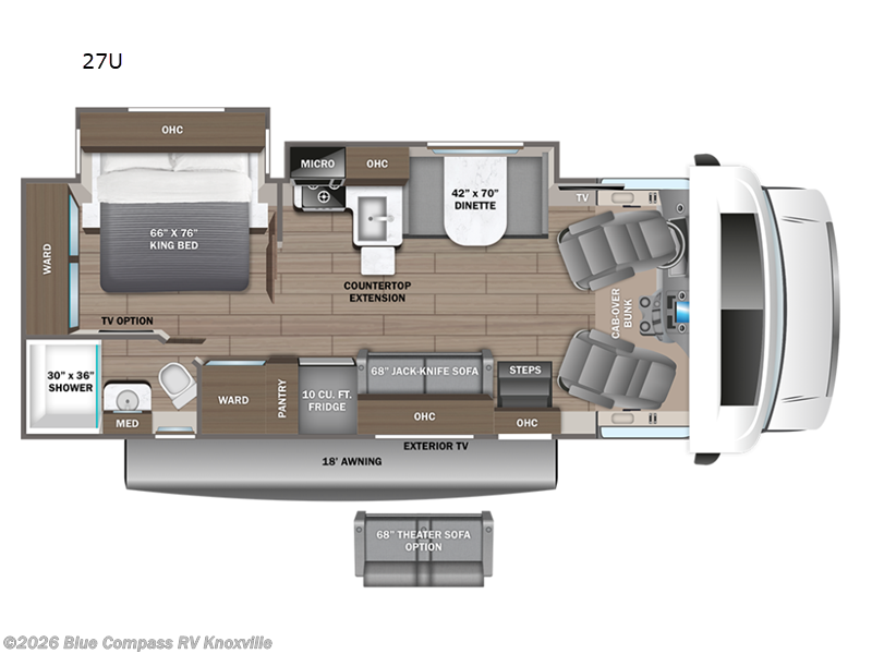 2026 Entegra Coach Esteem 27U - New Class C For Sale by Blue Compass RV Knoxville in Louisville, Tennessee features Slideout