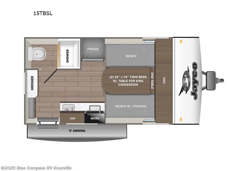 2026 Jayco Jay Feather Air SL 15TBSL - New Travel Trailer For Sale by Blue Compass RV Knoxville in Louisville, Tennessee