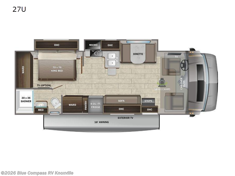 2022 Entegra Coach Odyssey 27U - Used Class C For Sale by Blue Compass RV Knoxville in Louisville, Tennessee features Slideout