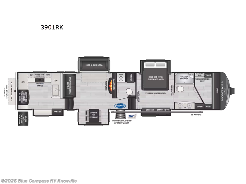 2025 Keystone Montana 3901RK - Used Fifth Wheel For Sale by Blue Compass RV Knoxville in Louisville, Tennessee features Slideout