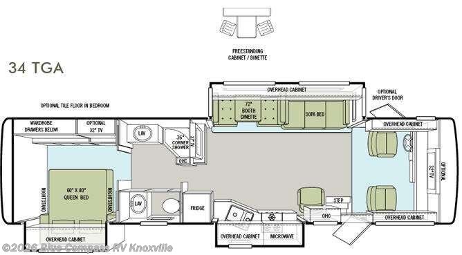 2012 Tiffin Allegro 34TGA - Used Class A For Sale by Blue Compass RV Knoxville in Louisville, Tennessee features Slideout