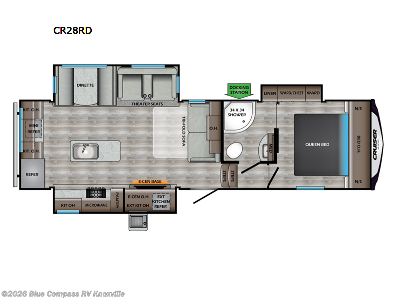 2021 CrossRoads Cruiser Aire CR28RD - Used Fifth Wheel For Sale by Blue Compass RV Knoxville in Louisville, Tennessee features Slideout