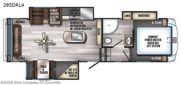 2018 Forest River Cherokee Arctic Wolf 285DRL4 - Used Fifth Wheel For Sale by Blue Compass RV Knoxville in Louisville, Tennessee features Slideout