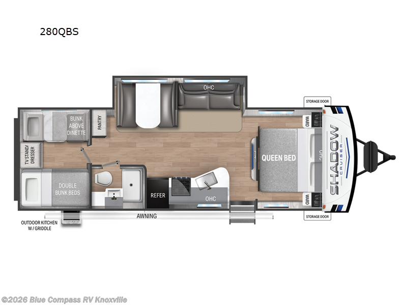 2024 Cruiser RV Shadow Cruiser 280QBS - Used Travel Trailer For Sale by Blue Compass RV Knoxville in Louisville, Tennessee features Slideout