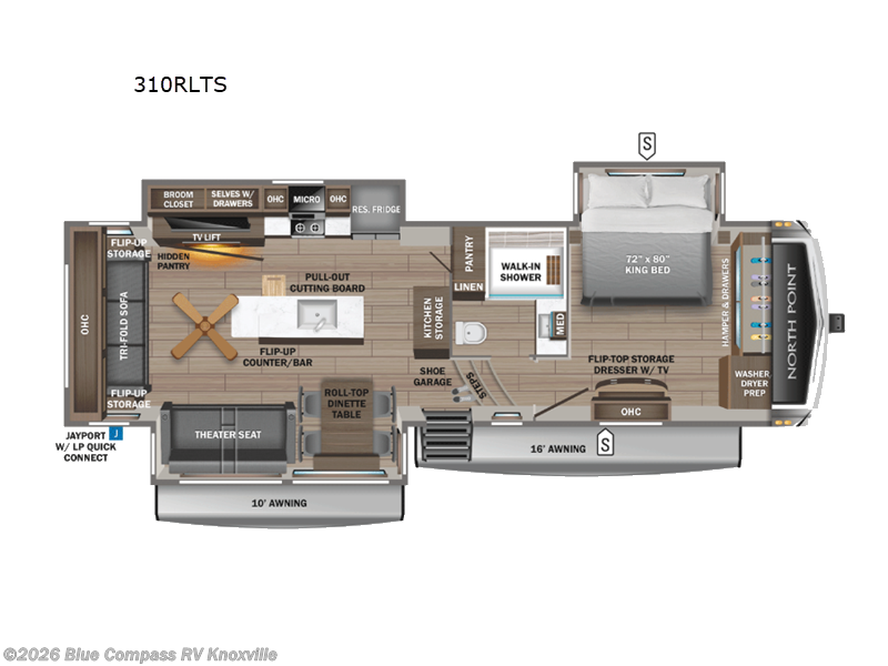 2026 Jayco North Point 310RLTS - New Fifth Wheel For Sale by Blue Compass RV Knoxville in Louisville, Tennessee features Slideout