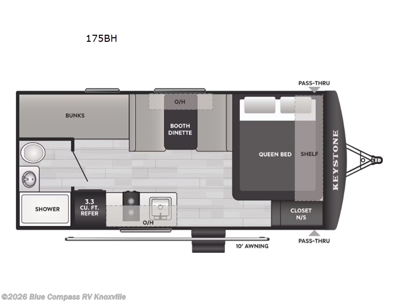 2025 Keystone Hideout 175BH - Used Travel Trailer For Sale by Blue Compass RV Knoxville in Louisville, Tennessee