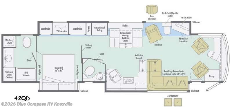 2015 Winnebago Ellipse 42GD - Used Class A For Sale by Blue Compass RV Knoxville in Louisville, Tennessee features Slideout