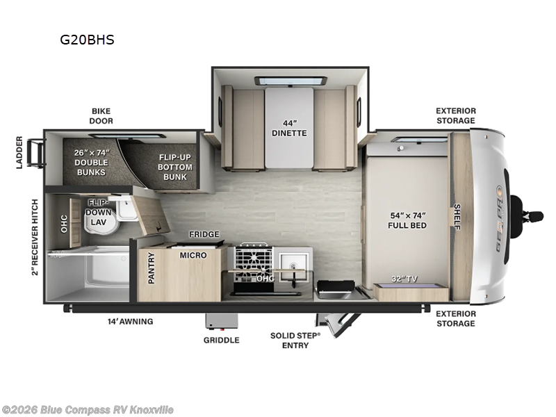 2024 Forest River Rockwood Geo Pro 20BHS - Used Travel Trailer For Sale by Blue Compass RV Knoxville in Louisville, Tennessee features Slideout