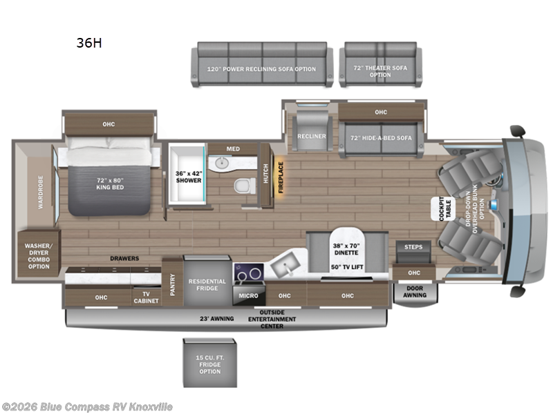 2027 Entegra Coach Emblem 36H - New Class A For Sale by Blue Compass RV Knoxville in Louisville, Tennessee features Slideout