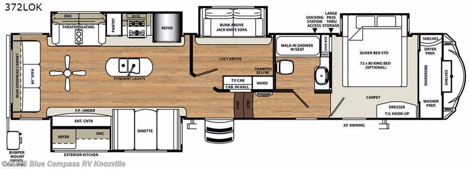 2017 Forest River Sandpiper 372LOK - Used Fifth Wheel For Sale by Blue Compass RV Knoxville in Louisville, Tennessee features Slideout