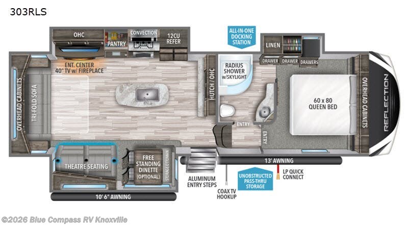 2020 Grand Design Reflection 303RLS - Used Fifth Wheel For Sale by Blue Compass RV Knoxville in Louisville, Tennessee features Slideout