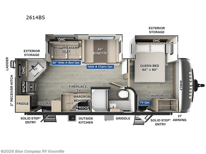 2027 Forest River Rockwood Ultra Lite 2614BS - Used Travel Trailer For Sale by Blue Compass RV Knoxville in Louisville, Tennessee features Slideout