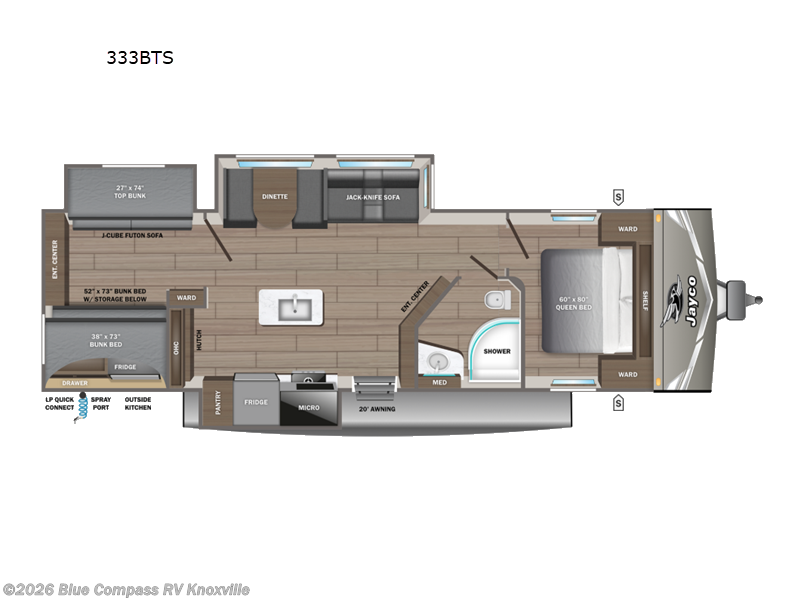 2027 Jayco Jay Flight 333BTS - New Travel Trailer For Sale by Blue Compass RV Knoxville in Louisville, Tennessee features Slideout