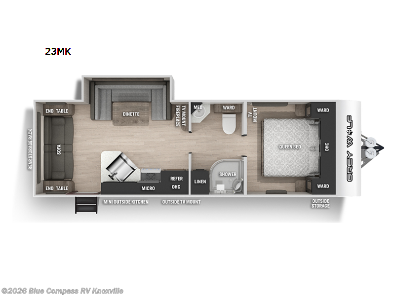 2022 Forest River Cherokee Grey Wolf 23MK - Used Travel Trailer For Sale by Blue Compass RV Knoxville in Louisville, Tennessee features Slideout