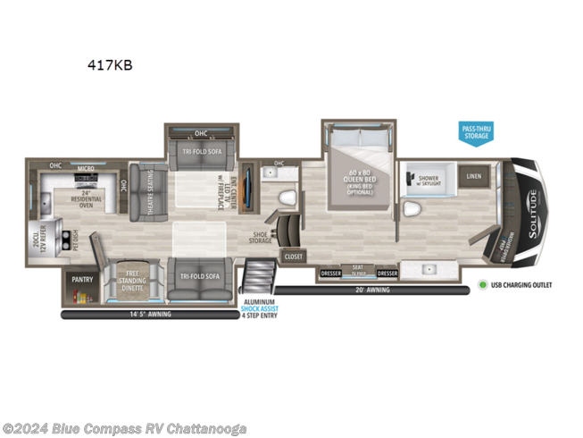 2024 Grand Design Solitude 417KB - New Fifth Wheel For Sale by Blue Compass RV Chattanooga in Ringgold, Georgia