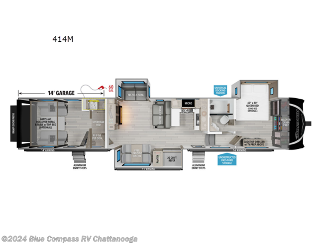 2024 Grand Design Momentum M-Class 414M - New Toy Hauler For Sale by Blue Compass RV Chattanooga in Ringgold, Georgia