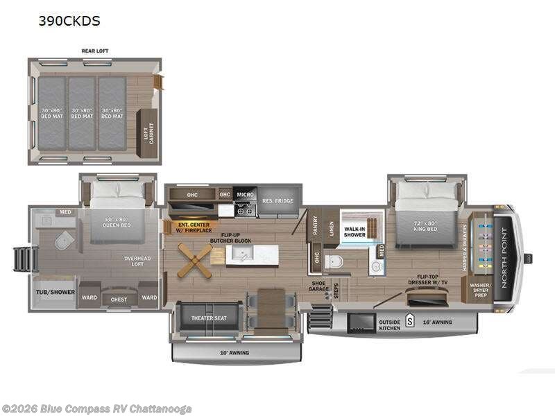 2024 Jayco North Point 390CKDS - New Fifth Wheel For Sale by Blue Compass RV Chattanooga in Ringgold, Georgia features Slideout