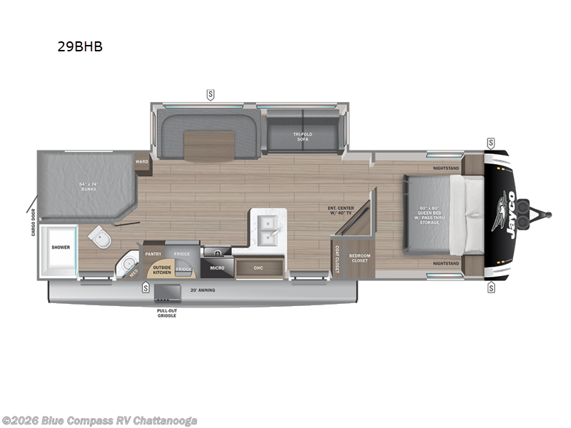 2026 Jayco Jay Feather 29BHB - New Travel Trailer For Sale by Blue Compass RV Chattanooga in Ringgold, Georgia features Slideout