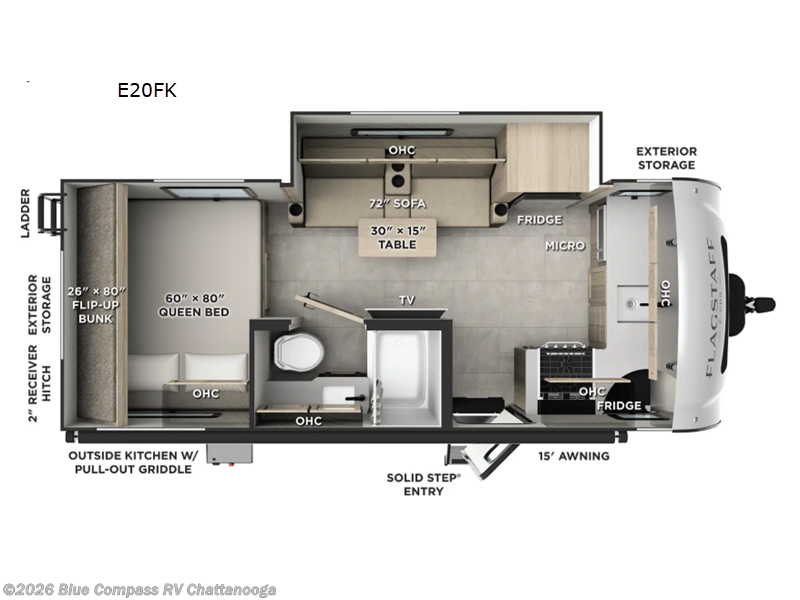 2026 Forest River Flagstaff E-Pro E20FK - New Travel Trailer For Sale by Blue Compass RV Chattanooga in Ringgold, Georgia features Slideout