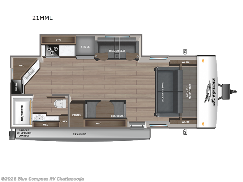2024 Jayco Jay Feather 21MML - Used Travel Trailer For Sale by Blue Compass RV Chattanooga in Ringgold, Georgia features Slideout