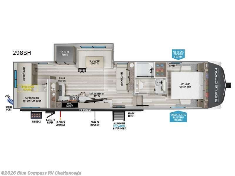 2026 Grand Design Reflection 150 Series 298BH - New Fifth Wheel For Sale by Blue Compass RV Chattanooga in Ringgold, Georgia features Slideout