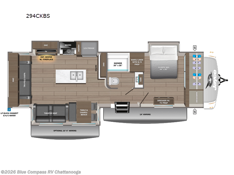 2027 Jayco Eagle 294CKBS - New Travel Trailer For Sale by Blue Compass RV Chattanooga in Ringgold, Georgia features Slideout