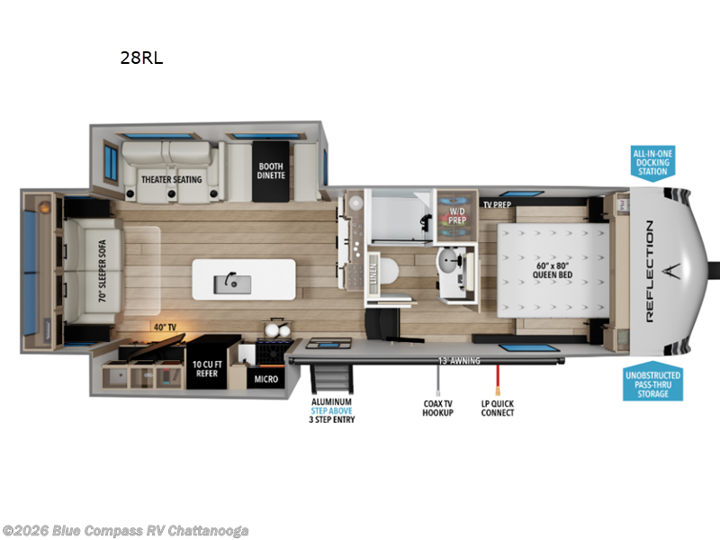 2027 Grand Design Reflection 100 Series 28RL - New Fifth Wheel For Sale by Blue Compass RV Chattanooga in Ringgold, Georgia features Slideout