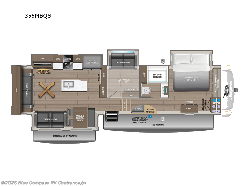 2027 Jayco Eagle 355MBQS - New Fifth Wheel For Sale by Blue Compass RV Chattanooga in Ringgold, Georgia features Slideout