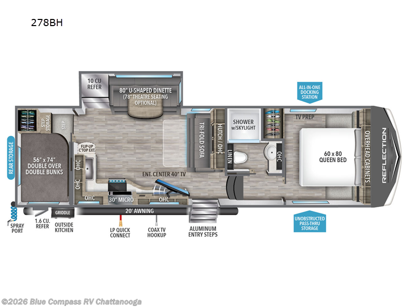 2023 Grand Design Reflection 278BH - Used Fifth Wheel For Sale by Blue Compass RV Chattanooga in Ringgold, Georgia features Slideout