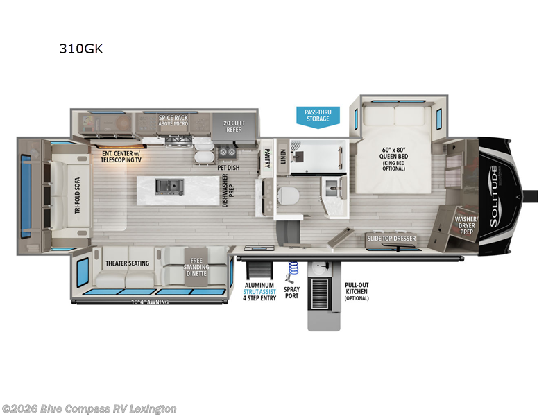 2025 Grand Design Solitude 310GK - New Fifth Wheel For Sale by Blue Compass RV Lexington in Georgetown, Kentucky features Slideout