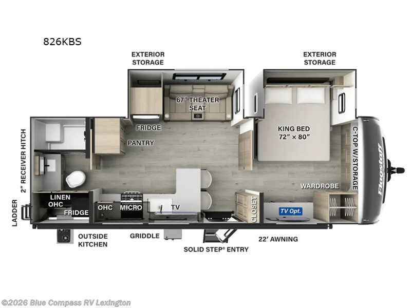 2025 Forest River Flagstaff Classic 826KBS - New Travel Trailer For Sale by Blue Compass RV Lexington in Georgetown, Kentucky features Slideout