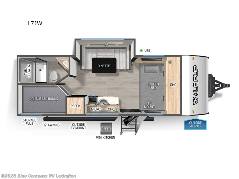 2026 Forest River Cherokee Wolf Pup 17JW - New Travel Trailer For Sale by Blue Compass RV Lexington in Georgetown, Kentucky features Slideout