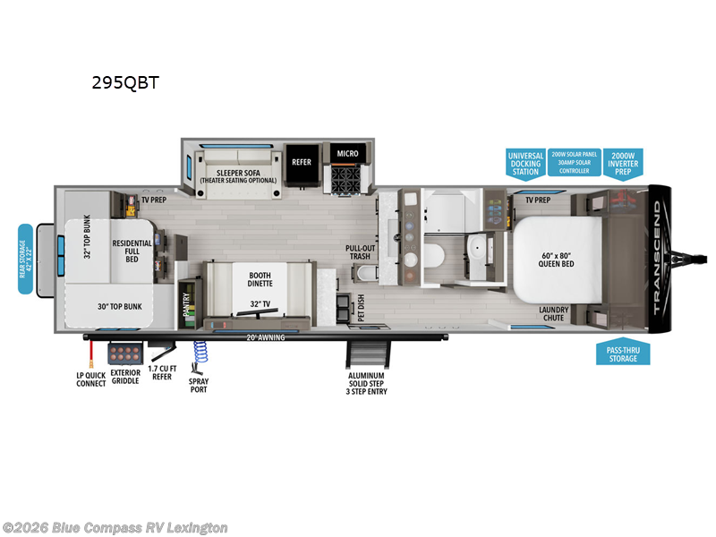 2026 Grand Design Transcend 295QBT - New Travel Trailer For Sale by Blue Compass RV Lexington in Georgetown, Kentucky features Slideout