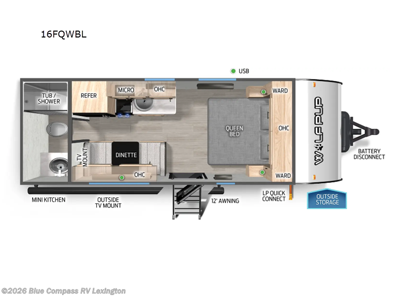 2026 Forest River Cherokee Wolf Pup Black Label 16FQWBLW - New Travel Trailer For Sale by Blue Compass RV Lexington in Georgetown, Kentucky