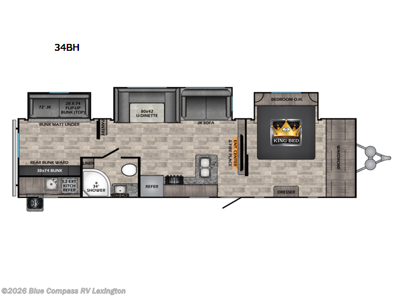 2023 CrossRoads Volante 34BH - Used Travel Trailer For Sale by Blue Compass RV Lexington in Georgetown, Kentucky features Slideout
