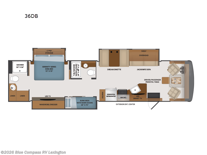 2023 Fleetwood Fortis 36DB - Used Class A For Sale by Blue Compass RV Lexington in Georgetown, Kentucky features Slideout