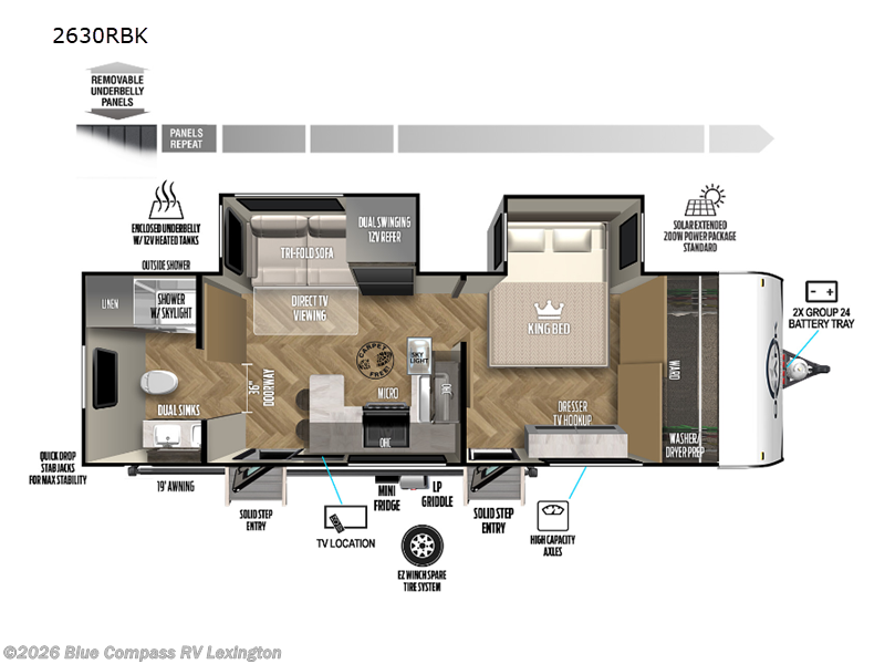 2023 Forest River Ozark 2630RBK - Used Travel Trailer For Sale by Blue Compass RV Lexington in Georgetown, Kentucky features Slideout