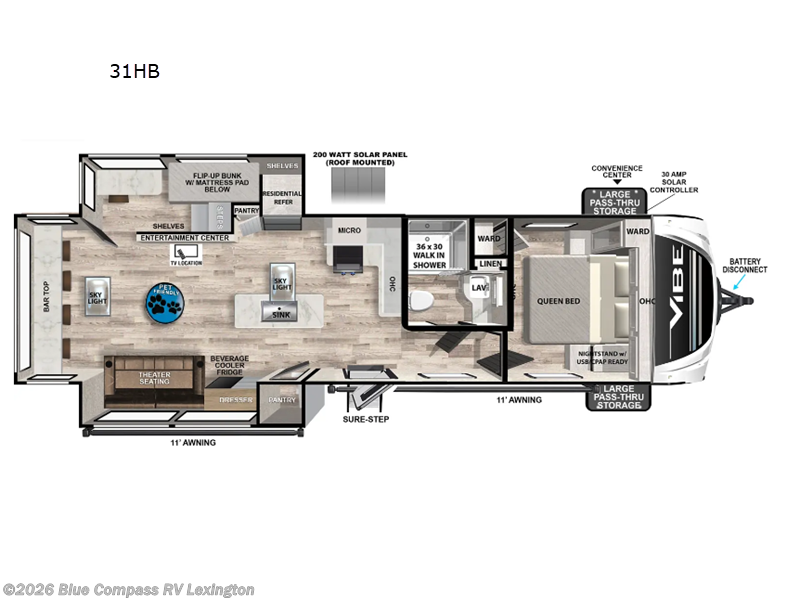 2024 Forest River Vibe 31HB - New Travel Trailer For Sale by Blue Compass RV Lexington in Georgetown, Kentucky features Slideout