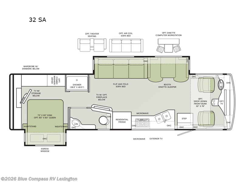 2026 Tiffin Open Road 32SA - New Class A For Sale by Blue Compass RV Lexington in Georgetown, Kentucky features Slideout