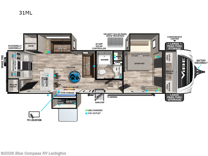 2024 Forest River Vibe 31ML - Used Travel Trailer For Sale by Blue Compass RV Lexington in Georgetown, Kentucky features Slideout