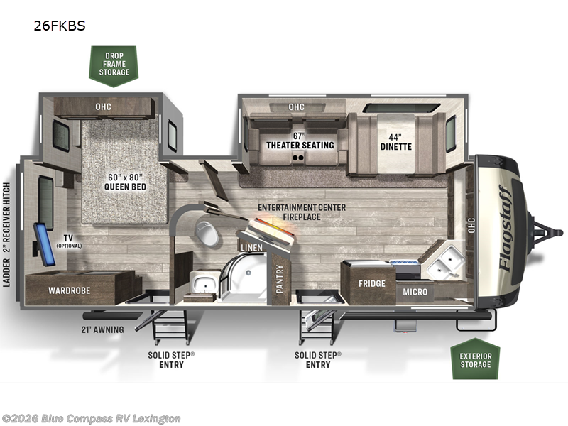 2023 Forest River Flagstaff Super Lite 26FKBS - Used Travel Trailer For Sale by Blue Compass RV Lexington in Georgetown, Kentucky features Slideout