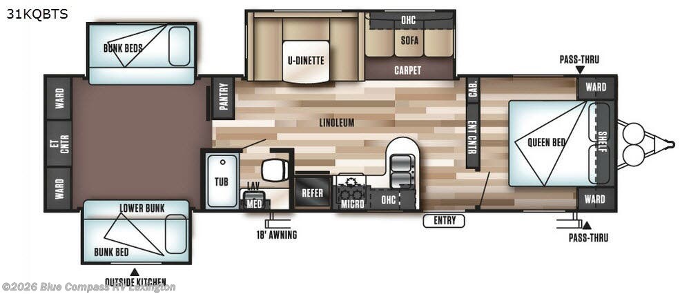 2017 Forest River Wildwood 31kqbts - Used Travel Trailer For Sale by Blue Compass RV Lexington in Georgetown, Kentucky features Slideout
